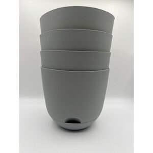 Room Essentials 8 Inch Gray Self-Watering Planter Set of 4 Plastic Pots